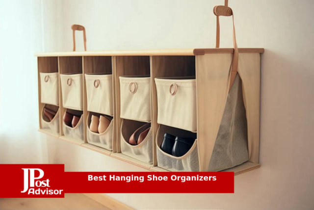 Zober 10-Shelf Hanging Shoe Organizer, Shoe Holder for Closet - 10 Mesh Pockets