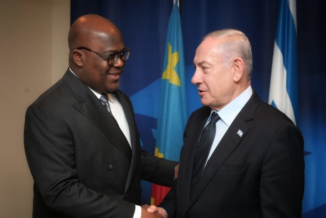  Prime Minister Benjamin Netanyahu, on Thursday (21 September 2023), on the sidelines of the UN General Assembly in New York City, met with the President of the Democratic Republic of the Congo (DRC), Felix Tshisekedi. (photo credit: Avi Ohayon/GPO)