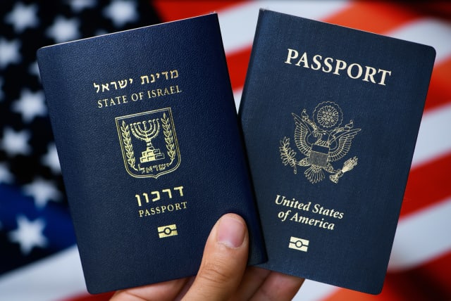  US-Israel visa waiver deal: American and Israeli passport (illustration) (photo credit: HADAR YOUAVIAN/FLASH90)