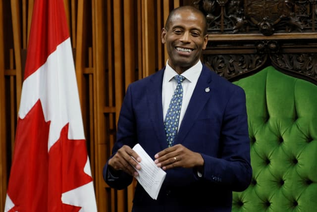  Newly elected Speaker Greg Fergus in the House of Commons on Parliament Hill in Ottawa, Ontario, Canada October 3, 2023 (photo credit: REUTERS/BLAIR GABLE)