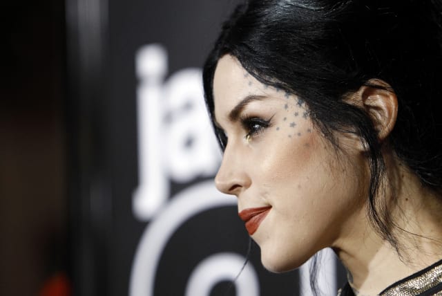 Tattoo artist Kat Von D poses at the premiere of "Jackass 3D" at Grauman's Chinese theatre in Hollywood, California October 13, 2010. The movie opens in the U.S. on October 15.  (photo credit: MARIO ANZUONI/REUTERS)