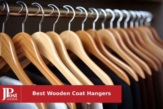 Thicker Non-Slip Rubber Pants Bar Heavy Duty Wood Coat Hangers in