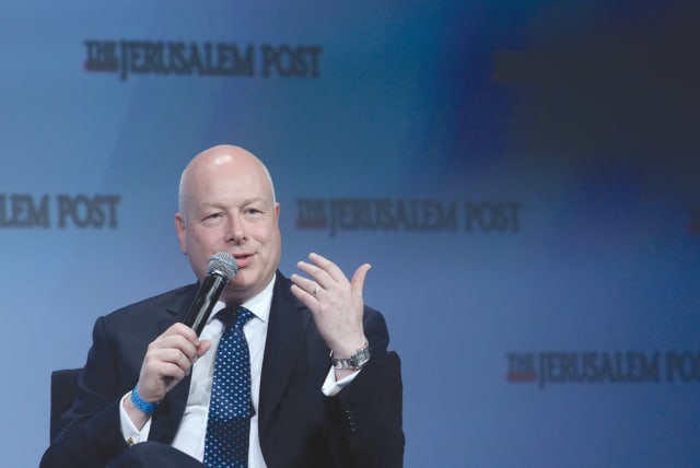  THE WRITER speaks at the annual Jerusalem Post Conference held in New York City in 2019. (photo credit: MARC ISRAEL SELLEM/THE JERUSALEM POST)