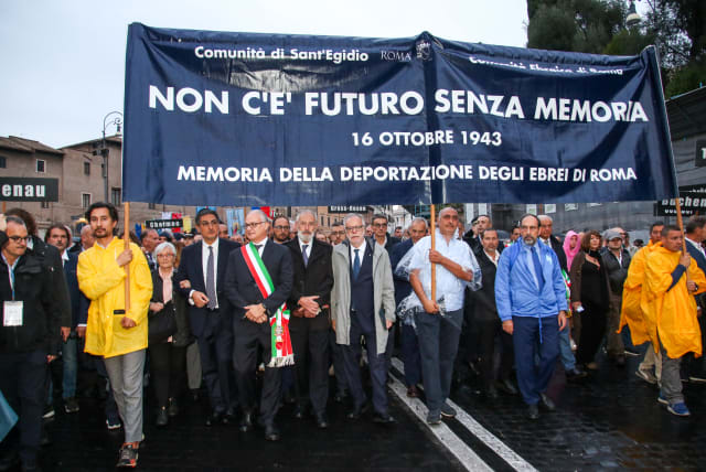   PARTICIPANTS IN the Italian March of the Living held in Rome. (photo credit: MARCH OF THE LIVING)