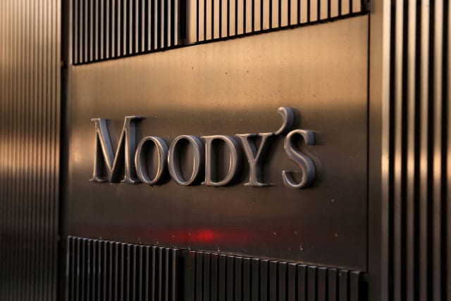  Signage is seen outside the Moody's Corporation headquarters in Manhattan, New York, U.S., November 12, 2021 (photo credit: REUTERS/FILE PHOTO)