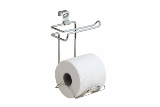 SunnyPoint Bathroom Free Standing Toilet Tissue Paper Roll Holder Stand  with Reserve Function, Chrome Finish