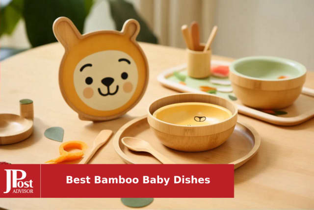 NutriChef Bamboo Baby Feeding Bowl - Wooden Infant Toddler Dish and Spoon  Set w/ Silicone Suction Base for Stay Put Eating, For Children Aged 4-72