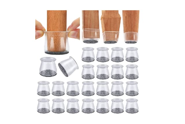 50 Pcs Furniture Stoppers Prevent Sliding Chair Foot Protectors Feet Covers  Leg Hardwood Floors Protective Case Metal Legs