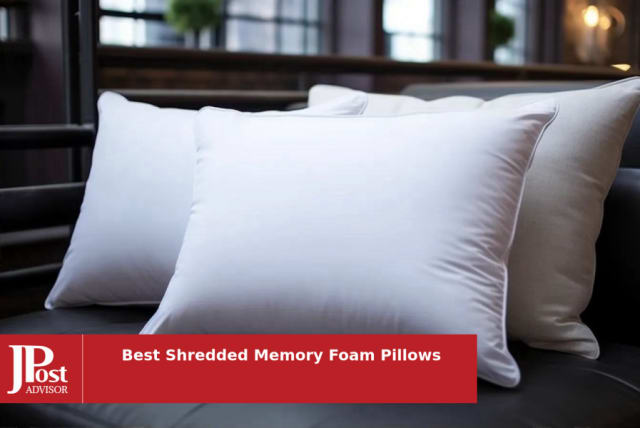 Memory Foam Pillows Queen Size Set of 4 - Cooling Bed Pillows for Sleeping - Back, Stomach & Side Sleeper Firm Pillow - Comfy Cool Shredded Memory