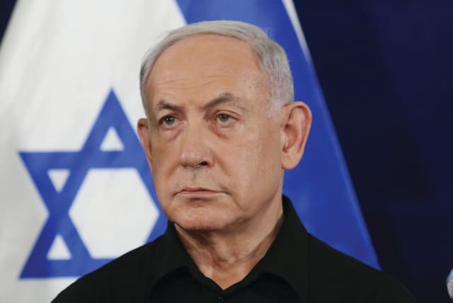  PRIME MINISTER Benjamin Netanyahu speaks at a press conference at the Defense Ministry in Tel Aviv. (photo credit: Dana Kopel/Pool)