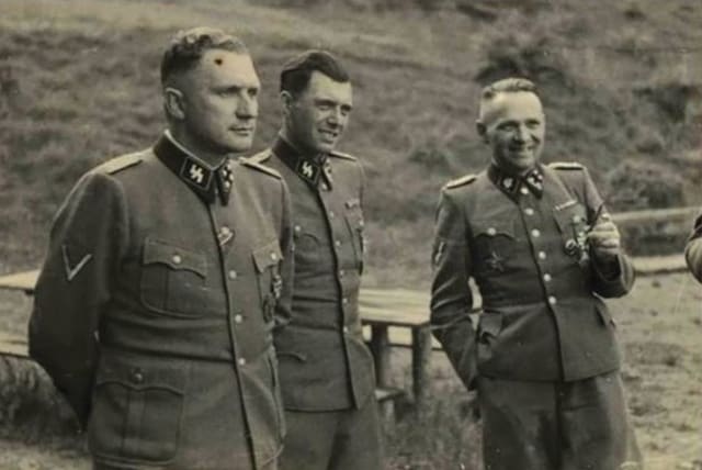 Richard Baer, Josef Mengele, and Rudolf Hoss - all perpetrators of Nazi health experiments (photo credit: US HOLOCAUST MUSEUM via LANCET COMMISSION)
