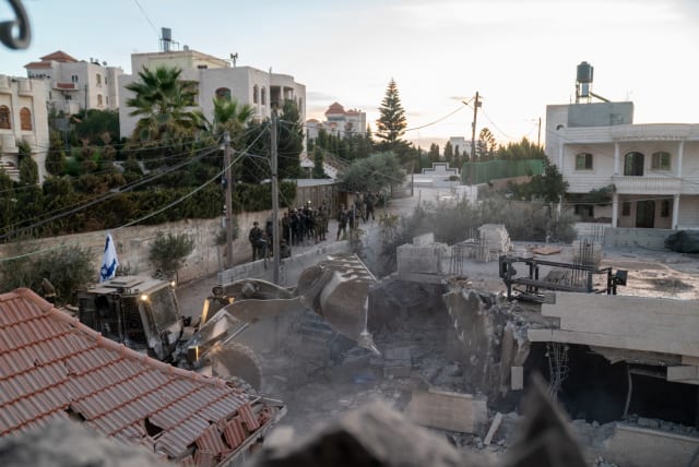  The IDF demolishes the homes of the terrorists who murdered Batsheva Nigri in August. (photo credit: IDF SPOKESPERSON'S UNIT)