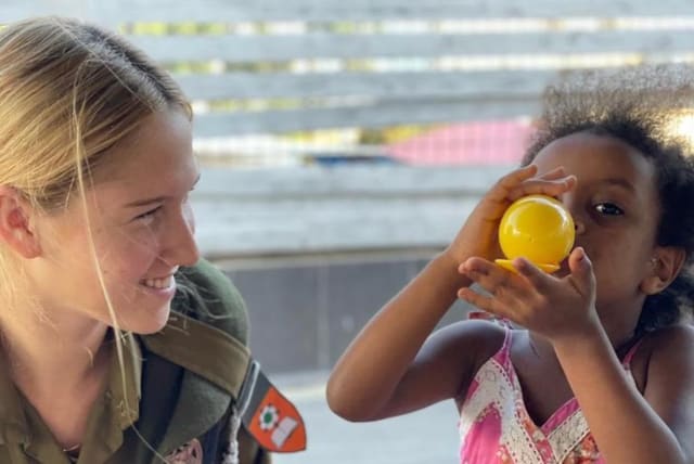  Soldiers in the Education and Youth Corps work with children displaced from their homes and communities by the October 7 massacre. (photo credit: IDF SPOKESPERSON'S UNIT)