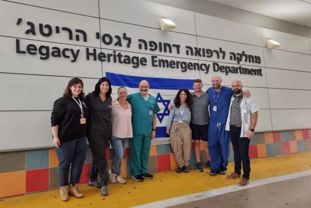  American Jewish medical professionals seen at Galli Medical Center as they volunteer to help Israel's medical system during the war.  (photo credit: NEFESH B'NEFESH)