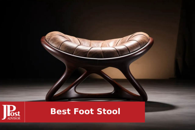 Footrest Foldaway Elevated Foot Stool Under Desk - Adjustable Height Foot  Rest -Rolling Wood Ottoman (Black Leather)