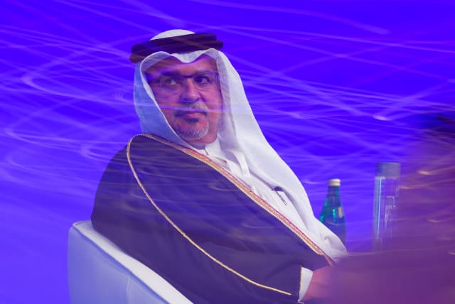  Bahrain's Crown Prince and Prime Minister, Sheikh Salman bin Hamad al-Khalifa attends the IISS Manama Dialogue in Manama, Bahrain, November 17, 2023 (photo credit: REUTERS/HAMAD I MOHAMMED)