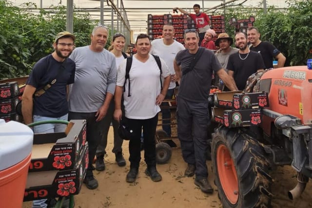  Leket Israel volunteers at an Israeli farm. (photo credit: COURTESY LEKET ISRAEL)