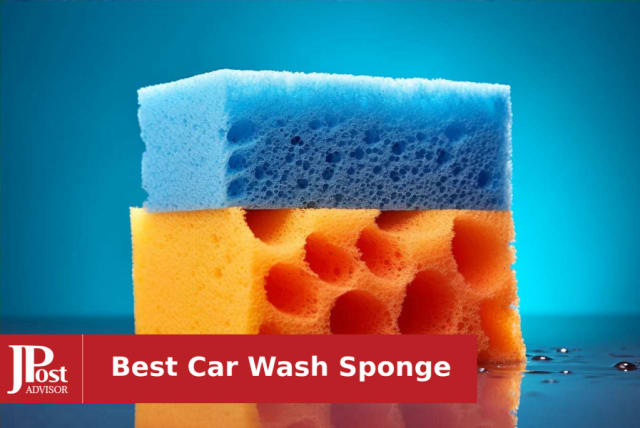 Baisenjie Car Wash Sponge, 3 Pack Extra Thick Large Colorful Cleaning Sponge Multi-Purpose for Bathroom Kitchen Bike Boat (Random 3-Color Mix)