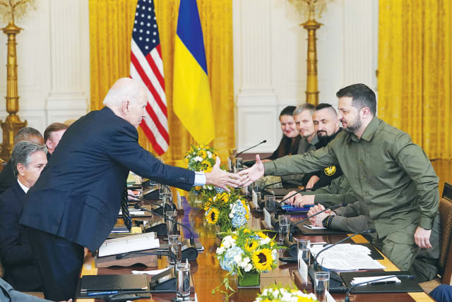  US President Joe Biden hosts Ukraine's President Volodymyr Zelensky at the White House in September (photo credit: KEVIN LAMARQUE/REUTERS)