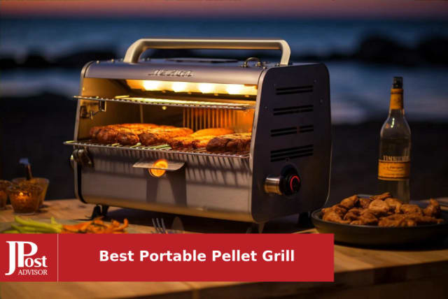 Z Grills Wood Pellet Grill Smoker, 8 in 1 Portable BBQ Grill with Automatic Temperature Control, Foldable Front Shelf, Rain Cover, 459 Sq in Cooking
