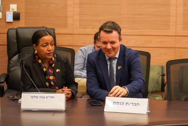  Sova and Malaku during the Aliyah, Absorption and Integration Committee meeting on Wednesday. (photo credit: DANI SHEM TOV/KNESSET SPOKESPERSONS OFFICE)