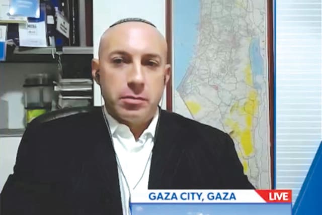  The writer is interviewed on Newsmax about the situation in Judea and Samaria. (photo credit: SCREENSHOT/JOSH HASTEN)