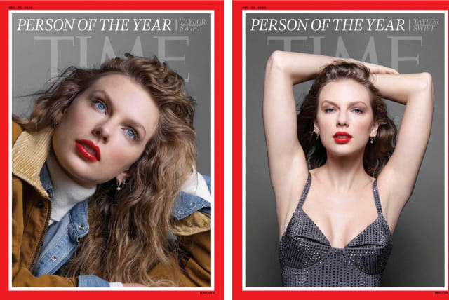  Singer/songwriter Taylor Swift appears on the cover of Time Magazine's 2023 "Person of the Year" edition, in an image released in New York City, U.S. December 6, 2023. (photo credit:  Inez and Vinoodh for TIME/Handout via REUTERS)