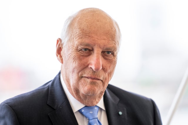  Norway's King Harald during a press conference on the royal yacht Norge in Aarhus, Denmark June 16, 2023. The King and Queen of Norway are on an official visit to Denmark. (photo credit: Ritzau Scanpix/Bo Amstrup)