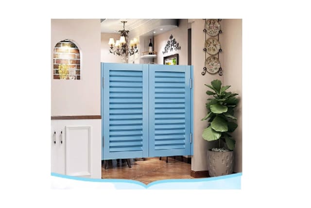 Cafe Swinging Doors/Saloon Doors, Interior Kitchen Bathroom Solid Wood Half  Waist Door, Emporium Shop Porch Partition Door with Metal Hinges (Color 