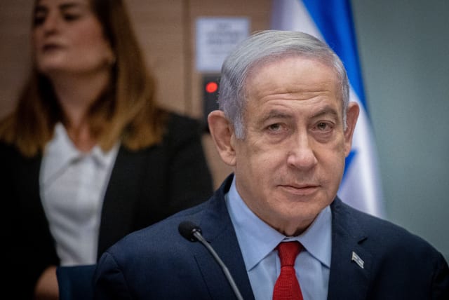  Prime Minister Benjamin Netanyahu attends a Defense and Foreign Affairs Committee meeting at the Knesset, the Israeli parliament in Jerusalem on June 13, 2023 (photo credit: OREN BEN HAKOON/FLASH90)