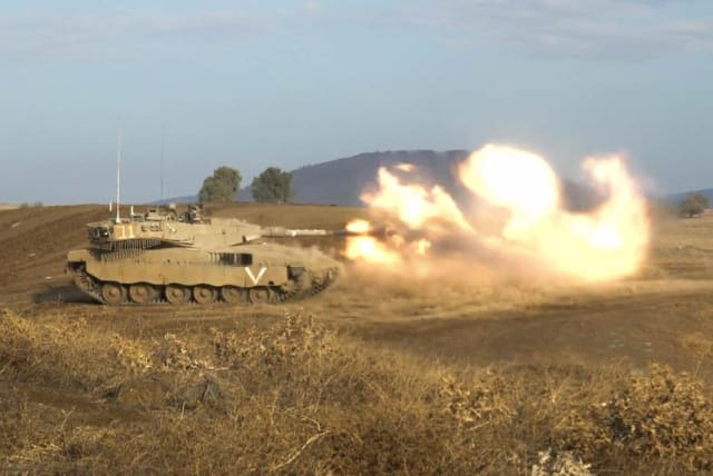  An IDF tank engages in training in northern Israel. December 15, 2023. (photo credit: IDF)