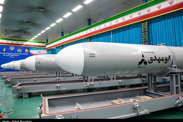  The IRGC's "Abu Mahdi” AI-equipped cruise missiles (photo credit: Erfan Kouchari/Tasnim News Agency)