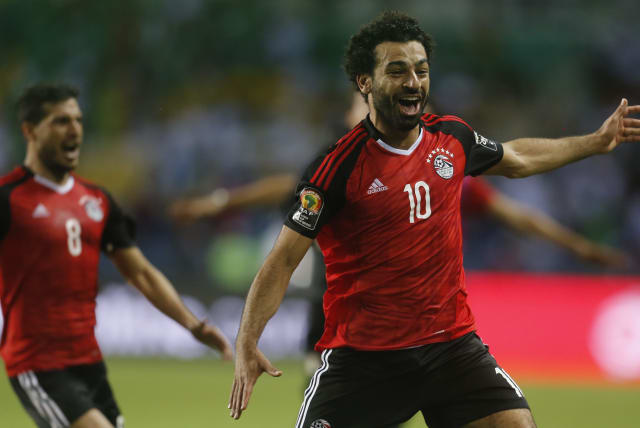  Egypt's Mohamed Salah celebrates after a game. (photo credit: Reuters / Amr Abdallah Dalsh Livepic)