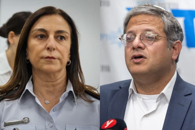  Israel Prison Service chief Katy Perry, National Security Minister Itamar Ben-Gvir (photo credit: FLASH90)