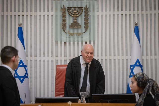  Supreme Court justice Uzi Vogelman at the High Court of Justice in Jerusalem, on December 31, 2023 (photo credit: Chaim Goldberg/Flash90)