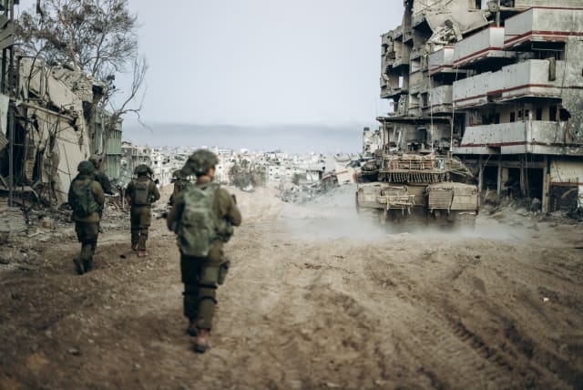  Israeli forces operate in the Gaza Strip, January 1, 2024 (photo credit: IDF SPOKESPERSON'S UNIT)