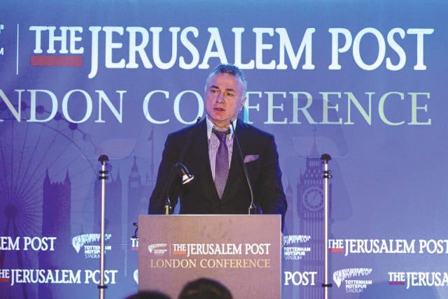  THE WRITER addresses The Jerusalem Post London Conference in 2022.  (photo credit: Marc Israel Sellem/Jerusalem Post)
