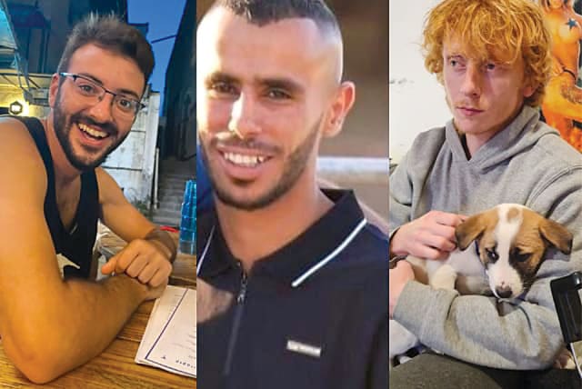  Three Israeli hostages mistakenly killed by the IDF in Gaza during the war on Hamas. (photo credit: The Jerusalem Post)