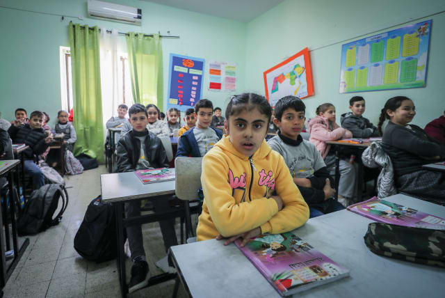 An illustrative image of Arab youth studying at the Noreen school in east Jerusalem. (photo credit: JAMAL AWAD/FLASH90)