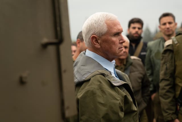  Former US Vice President Mike Pence visits the IDF’s Northern Command. January 6, 2023. (photo credit: IDF)
