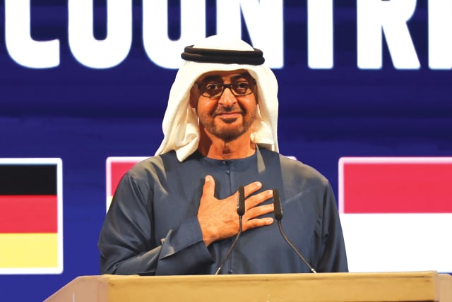  UAE PRESIDENT Mohammed bin Zayed Al Nahyan attends the Vibrant Gujarat Global Summit in India, earlier this month. The UAE is doing the right things in Gaza for the right reasons, proving they are a reliable strategic partner for building a better future in Gaza, the writer argues. (photo credit: REUTERS/AMIT DAVE)