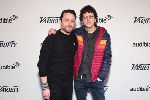  KIERAN CULKIN and Jesse Eisenberg at Sundance for the screening of their film ‘A Real Pain’, about Jewish cousins on a heritage tour of Poland after the death of their beloved Holocaust-survivor grandmother. (photo credit: Gabrielle Flamand)