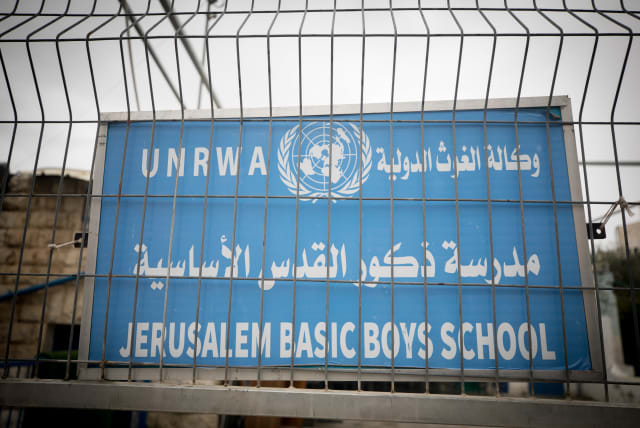  A UNRWA funded school in eastern Jerusalem. January 29, 2024 (photo credit: NATI SHOHAT/FLASH90)