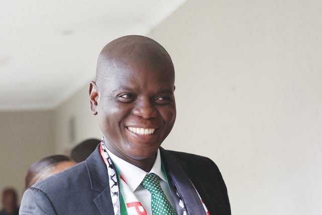  SOUTH AFRICA’S Justice Minister Ronald Lamola attends the ruling African National Congress party’s National Executive Committee meeting in Johannesburg on Friday, after the hearing at the International Court of Justice in The Hague.  (photo credit: Alet Pretorius/Reuters)