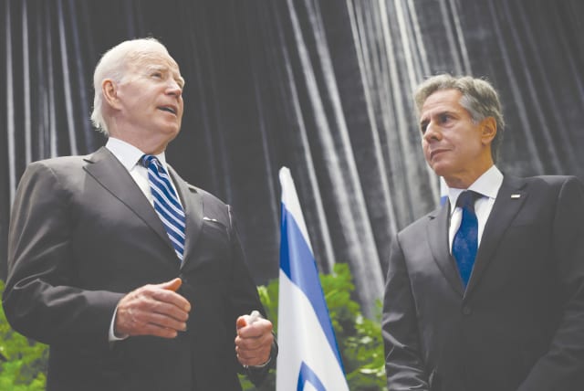  US PRESIDENT Joe Biden and Secretary of State Antony Blinken visit Israel in October (photo credit: EVELYN HOCKSTEIN/REUTERS)