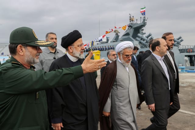  Iranian President Ebrahim Raisi visits the military equipment of IRGC Navy in Bandar Abbas, Iran, February 2, 2024 (photo credit: Iran’s Presidency/WANA/Handout via Reuters)