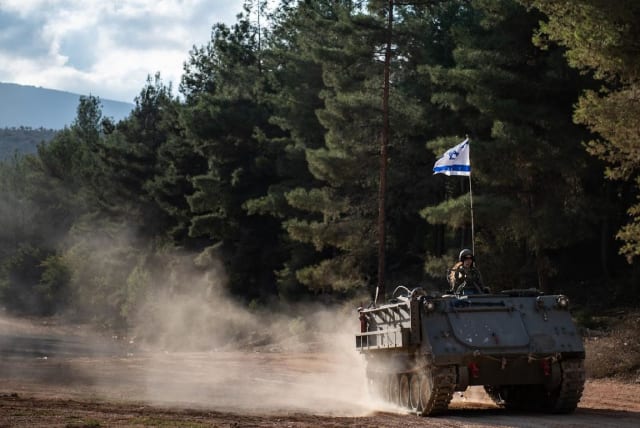  Israeli soldiers operate near the northern border with Lebanon, on February 21, 2024 (photo credit: IDF SPOKESPERSON'S UNIT)