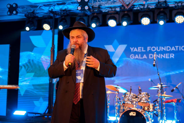  Ukrainian chief rabbi Moshe Reuven Azman speaks at the Gala for the Yael Foundation Conference improving Jewish education.  (photo credit: Nataliia Jeanvie)