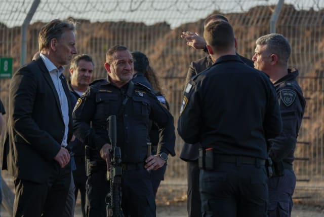  President of the German Bundeskriminalamt (BKA) - the Federal Criminal Police Office of Germany, accompanied by top Israeli police officials to visit October 7 attack sites (photo credit: ISRAEL POLICE)