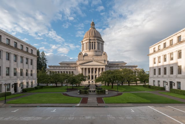  The Washington State Capitol legislative building in Olympia, Washington, September 23, 2013. (photo credit: Martin Kraft via Creative Commons)